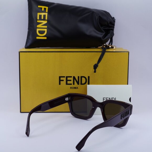 Fendi FE40119I 69E Square Sunglasses - Red/Brown - Picture 9 of 9
